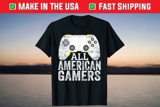 All American Gamers 4th of July Video games Lovers Us 2021 T-Shirt