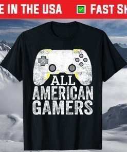 All American Gamers 4th of July Video games Lovers Us 2021 T-Shirt