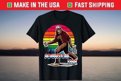 American Bigfoot 4th of July Sasquatch Hipster Patriotic T-Shirt