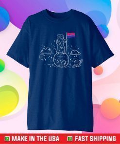 Astronaut Moon Bisexual Flag Space LGBTQ Gay Pride Ally Bi Gift T-Shirt