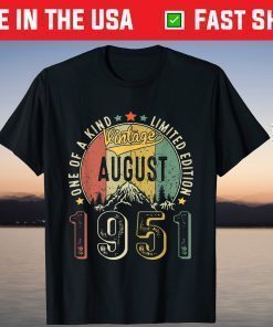 August 1951 Retro 70th Birthday 70 Years T-Shirt