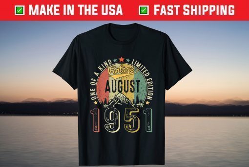 August 1951 Retro 70th Birthday 70 Years T-Shirt