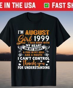 August 1999 Girl 21 Years Old 21st Birthday T-Shirt