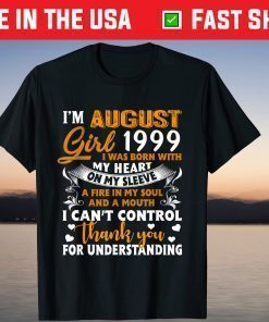 August 1999 Girl 21 Years Old 21st Birthday T-Shirt