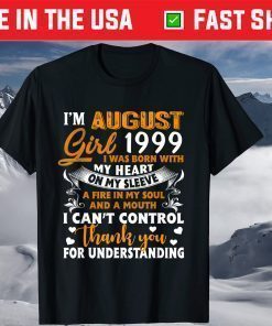 August 1999 Girl 21 Years Old 21st Birthday Unisex T-Shirt