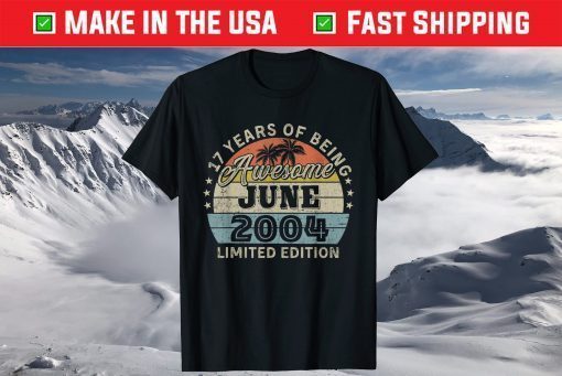 Awesome Since 2004 Retro 17th Birthday June T-Shirt