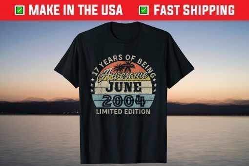 Awesome Since 2004 Retro 17th Birthday June T-Shirt