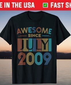 Awesome Since July 2009 11th Birthday 11 Year Old T-Shirt