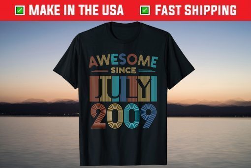 Awesome Since July 2009 11th Birthday 11 Year Old T-Shirt