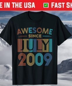 Awesome Since July 2009 11th Birthday 11 Year Old T-Shirt