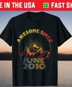 Awesome Since June 2010 11 Years Old 11th Birthday T-Shirt