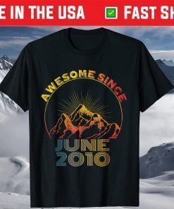 Awesome Since June 2010 11 Years Old 11th Birthday T-Shirt