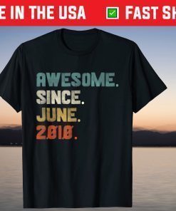 Awesome Since June 2010 11th Birthday 11 Years Old Shirt