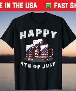 Beer American Flag 4th of July Merica USA Classic T-Shirt