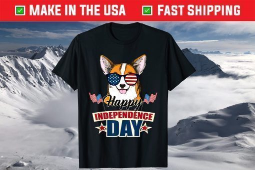 Corgi American Sunglasses Happy Independence Day T-Shirt