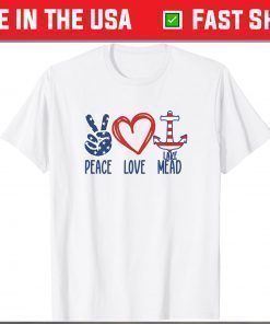 Family Houseboat Boating Peace Love Lake Mead Us 2021 T-Shirt