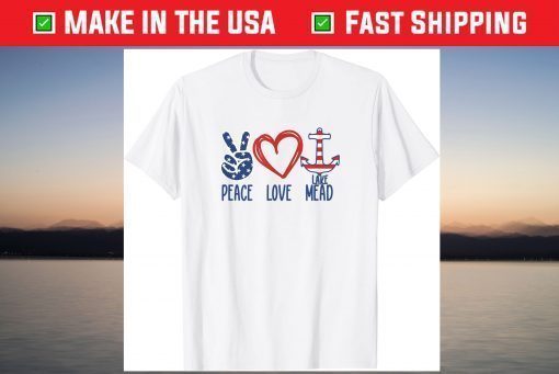 Family Houseboat Boating Peace Love Lake Mead Us 2021 T-Shirt