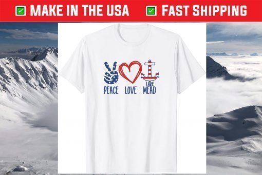 Family Houseboat Boating Peace Love Lake Mead Us 2021 T-Shirt