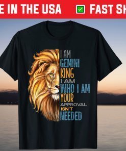 Gemini King Zodiac Astrology Birthday Lion Slogan Saying Classic T-Shirt