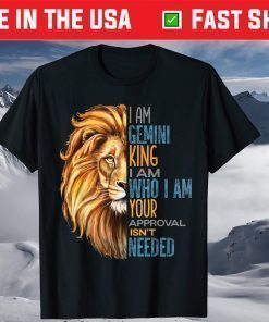 Gemini King Zodiac Astrology Birthday Lion Slogan Saying Classic T-Shirt