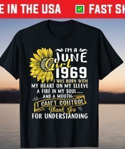 I'm A June Girl 1969 Sunflower T-Shirt