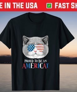 Independence day 4th July American Flag Cat USA Classic T-Shirt