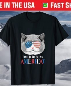 Independence day 4th July American Flag Cat USA Classic T-Shirt