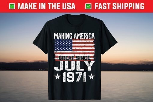 July 1971 American Flag 50th Birthday 50 Years Old Classic T-Shirt