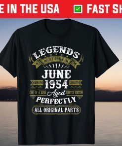 June 1954 67th Birthday Gift 67 Years Old T-shirt