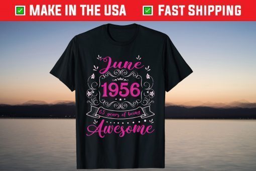 June 1956 65 Years Of Being Awesome 65 Years Old Classic T-Shirt