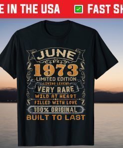 June 1973 Vintage 48 Years 48th Birthday T-Shirt