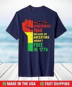 Juneteenth My Ancestors Free Black African Flag Pride Cuff Gift T-shirt