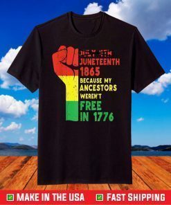 Juneteenth My Ancestors Free Black African Flag Pride Cuff Gift T-shirt