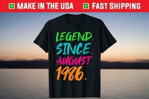 Legend Since August 1986 Birthday 35th Birthday T-Shirt