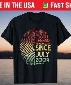 Legend Since July 2009 10th Birthday Fingerprint birthday Classic TShirt