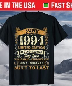 Legend Since June 1994 Distressed 27th Birthday Retro 27 Years Old T-Shirt