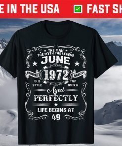 Legend Were Born In June 1972 49th Birthday T-Shirt