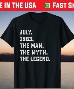 Man Myth Legend July 1983 38th Birthday 38 Years Old Classic T-Shirt