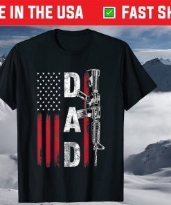 Proud Dad Daddy Gun Rights AR-15 American Flag Father's Day T-Shirt