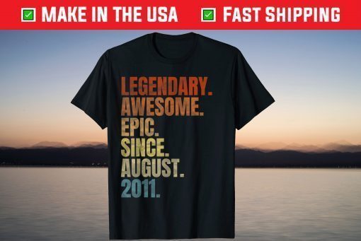 Retro Legendary Since August 2011 8 Years Old T-Shirt