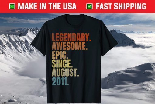 Retro Legendary Since August 2011 8 Years Old T-Shirt