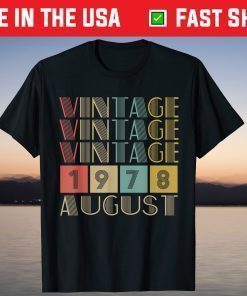 Retro Vintage August 1978 41st Birthday Classic T-Shirt