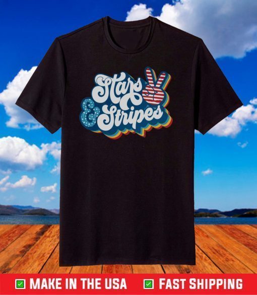 Stars And Stripes Peace Retro Tshirt