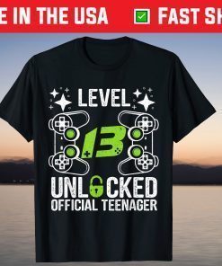 Teenager 13th Birthday Level 13 Unlocked T-Shirt