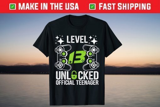 Teenager 13th Birthday Level 13 Unlocked T-Shirt