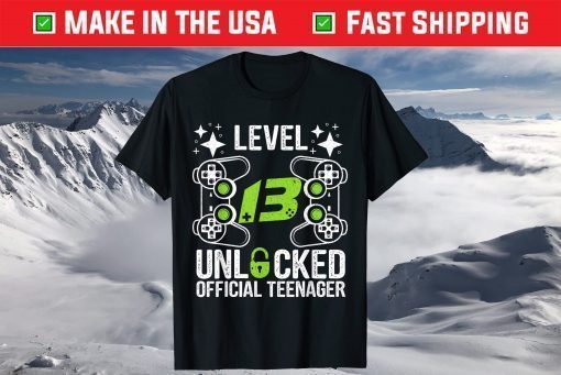 Teenager 13th Birthday Level 13 Unlocked T-Shirt