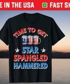 Time To Get Star Spangled Hammered 4th Of July Beer Western T-Shirt