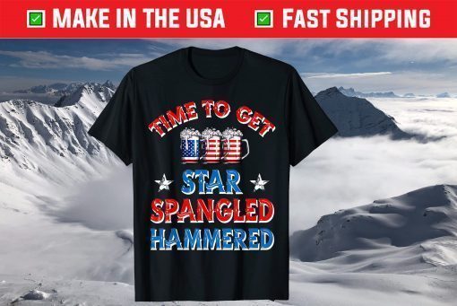 Time To Get Star Spangled Hammered 4th Of July Beer Western T-Shirt