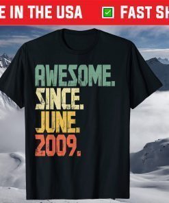 Vintage 12 Years Awesome Since June 2009 T-shirt