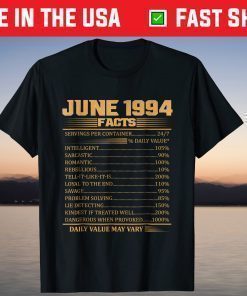 Vintage 24th Birthday Made June 1994 Made T-Shirt